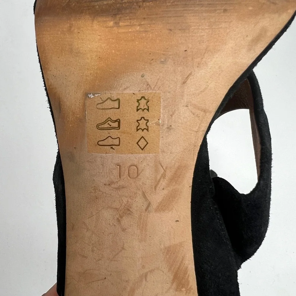 MADEWELL Octavia Tassel Black Suede High Heel Sandals 10